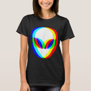 Alien Head Trippy Vaporwave Techno Rave EDM Music  T-Shirt