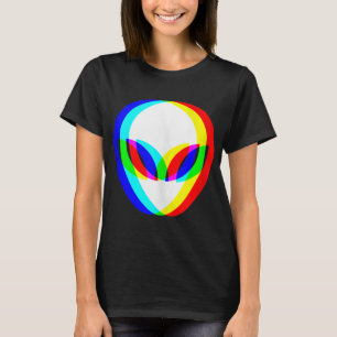 Alien Head Trippy Vaporwave Techno Rave EDM Music  T-Shirt