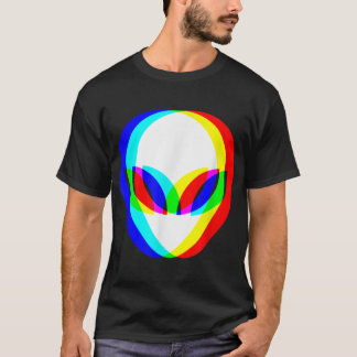 Alien Head Trippy Vaporwave Techno Rave EDM Music  T-Shirt