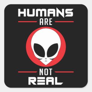 Alien Head Ufo Aliens Area 51 Space Funny Gift Square Sticker