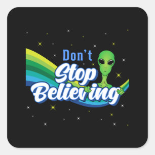 Alien Head Ufo Aliens Space Area 51 Funny Gift Square Sticker