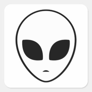 Alien Head Ufo Aliens Space Area 51 Gift Idea Square Sticker