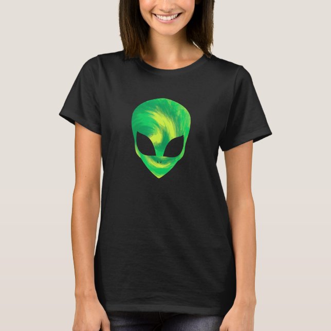 Alien Head Ufo Unidentified Flying Object Abductio T-Shirt (Front)