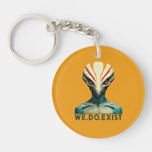 Alien Head - We Do Exist Key Ring (Front)