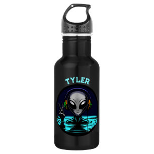 Alien Headphones giving Peace Sign Personalised 532 Ml Water Bottle