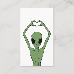 Alien Heart Pose Business Card