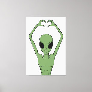Alien Heart Pose Canvas Print