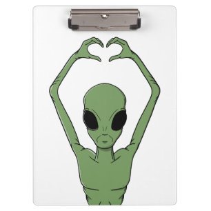 Alien Heart Pose Clipboard