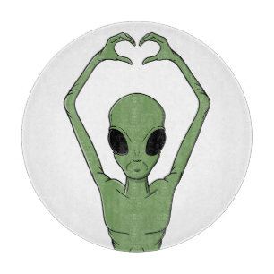 Alien Heart Pose Cutting Board
