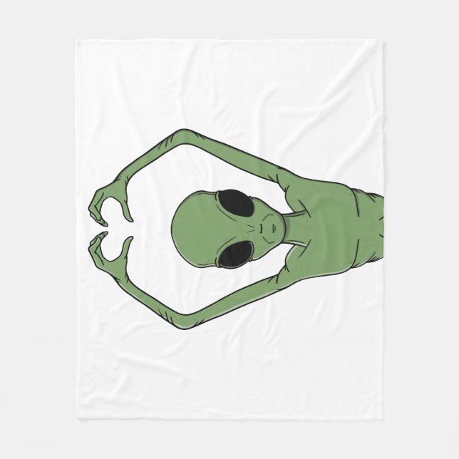 Alien Heart Pose Fleece Blanket (Front)