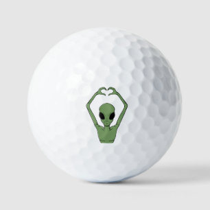 Alien Heart Pose Golf Balls