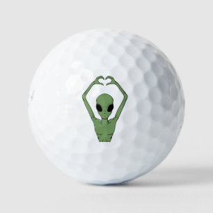 Alien Heart Pose Golf Balls
