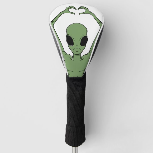 Alien Heart Pose Golf Head Cover (Front)