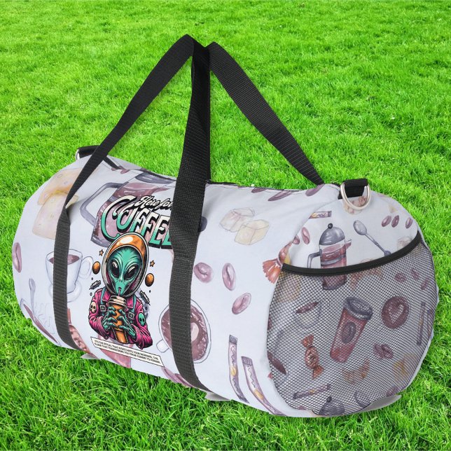 Alien Here for the Coffee Duffle Bag (Creator Uploaded)