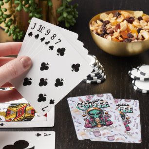 Alien Here for the Coffee Playing Cards
