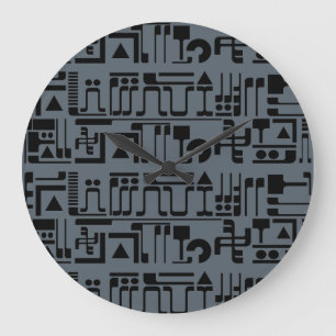 Alien Hieroglyphs Large Clock