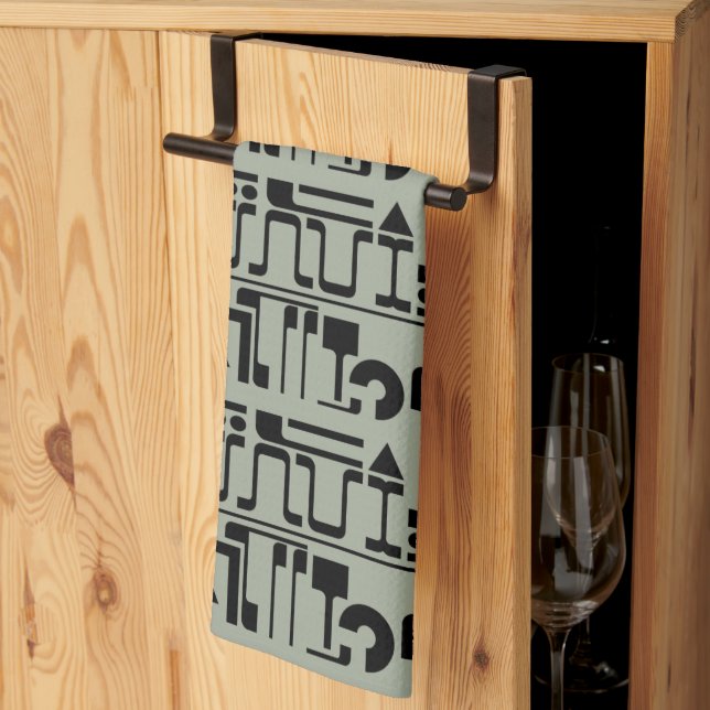 Alien Hieroglyphs Tea Towel (Thirds Fold)