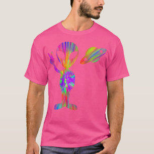 Alien Hippie Saturn Silhouette I Aliens Ufo Roswel T-Shirt