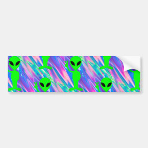alien hologram bumper sticker