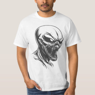 Alien Horror Skull T-Shirt – Dark Sci-Fi Creature 