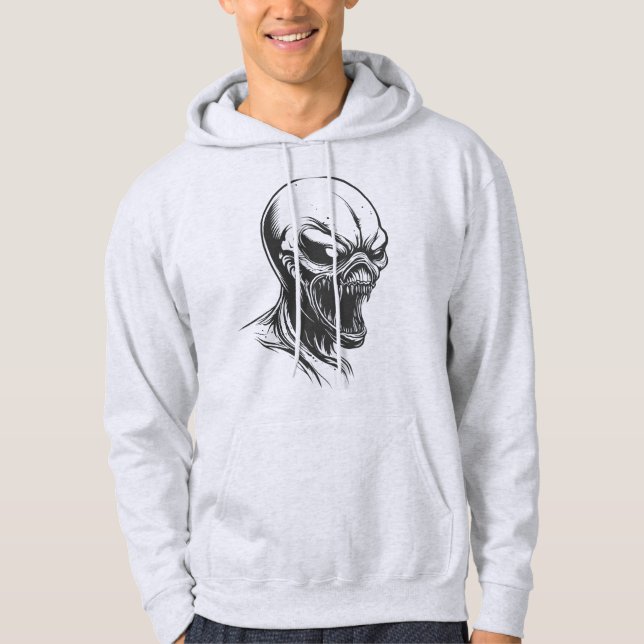 Alien Horror Skull T-Shirt – Dark Sci-Fi Creature  Hoodie (Front)