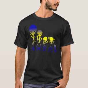 Alien Human Evolution Family Outer Space Ufo Belie T-Shirt