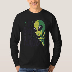 Alien I Come In Peace UFO Space Galaxy Funny Rave T-Shirt
