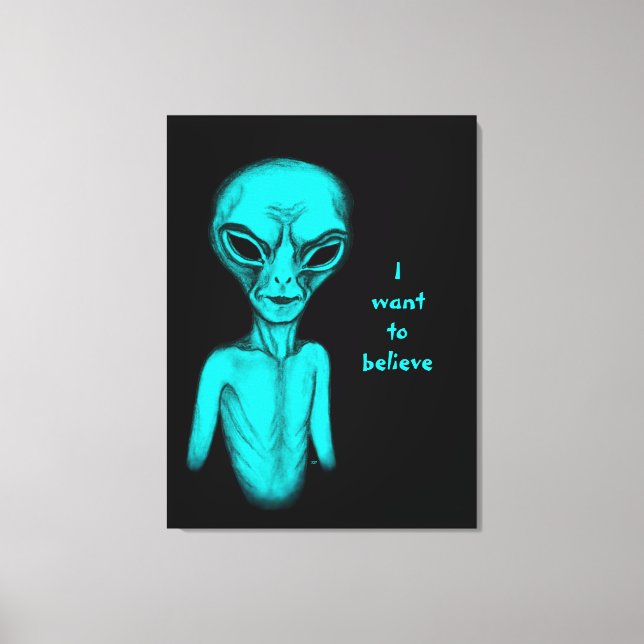 Alien , I want to believe Canvas Print (Front)