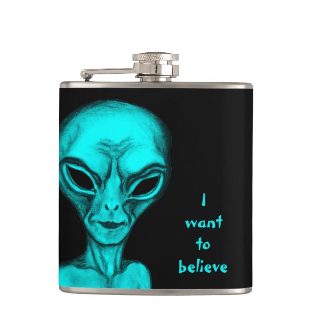 Alien , I want to believe Hip Flask (Front)