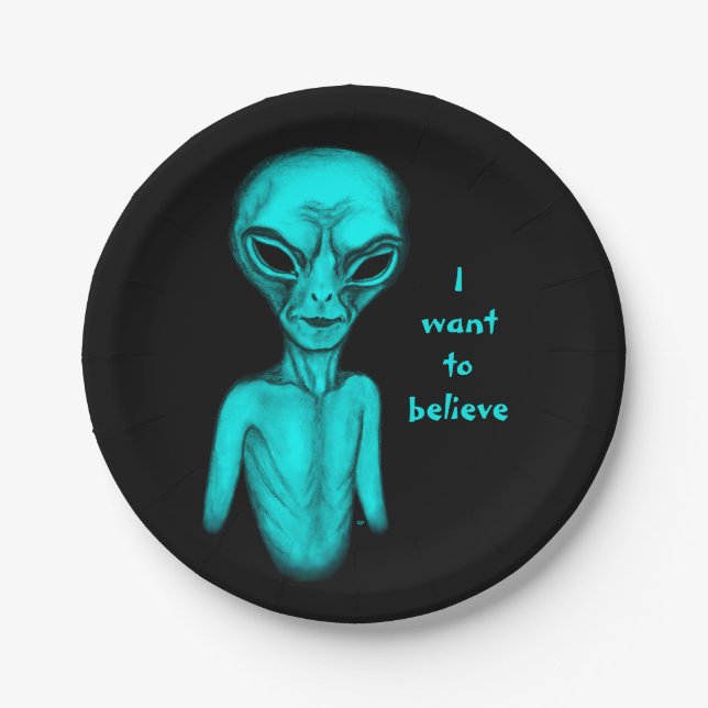 Alien , I want to believe Paper Plate (Front)