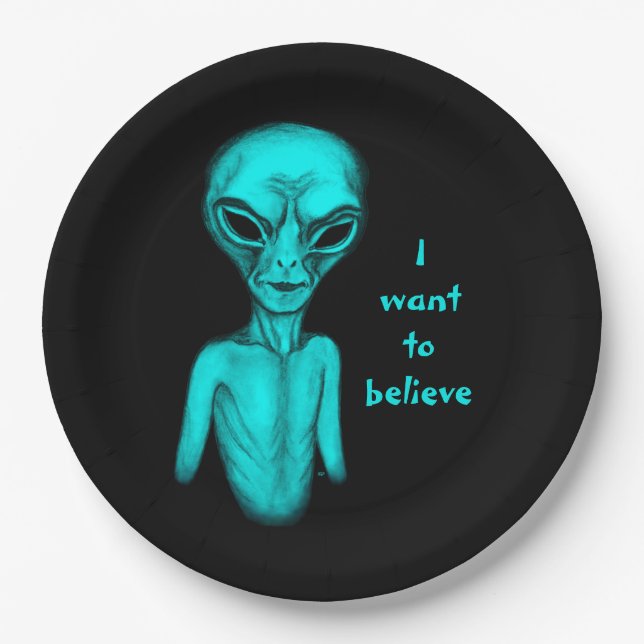 Alien , I want to believe Paper Plate (Front)