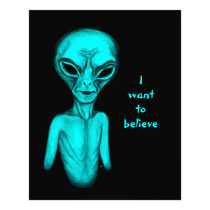 Alien , I want to believe Photo Print