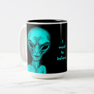 Alien , I want to believe Two-Tone Coffee Mug