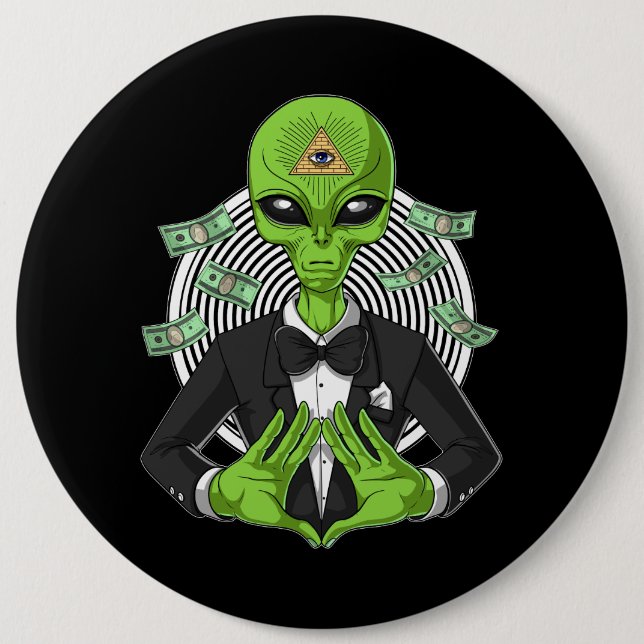 Alien Illuminati Conspiracy 6 Cm Round Badge (Front)