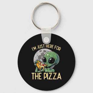 Alien Im Just Here For Zza Funny Food Snack Women  Key Ring