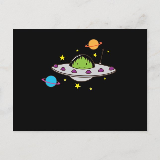 Alien im Ufo Postcard (Front)