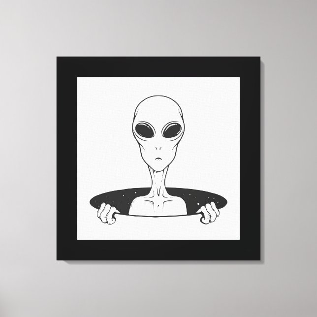 Alien In a Hole Stretched Canvas Print (Front)