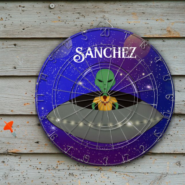  Alien in a Spaceship Wearing a New Mexico t-shirt Dartboard (Creator Uploaded)