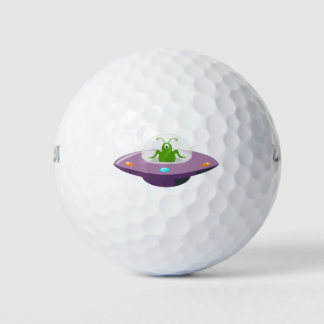 "Alien in a UFO: A Cosmic Adventure" T-Shirt Golf Balls