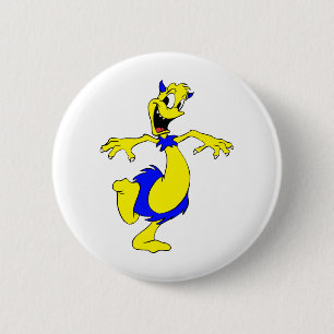 Alien in furry skirt 6 cm round badge