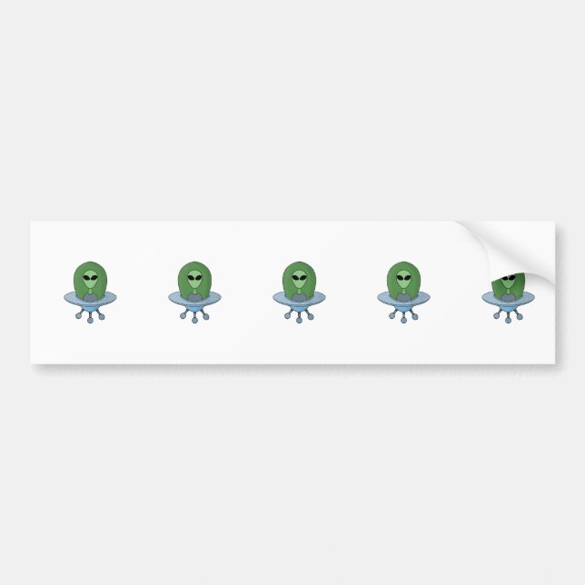 Alien in his little spaceship bumper sticker (Front)