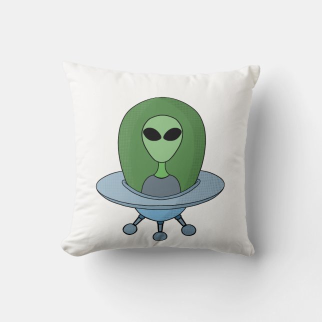 Alien in his little spaceship cushion (Front)