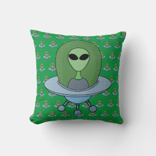 Alien in his little spaceship cushion