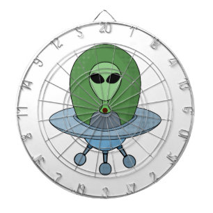 Alien in his little spaceship dartboard