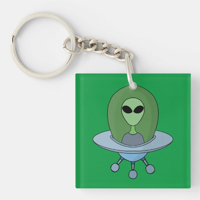 Alien in his little spaceship key ring (Front)