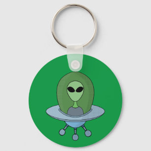 Alien in his little spaceship key ring
