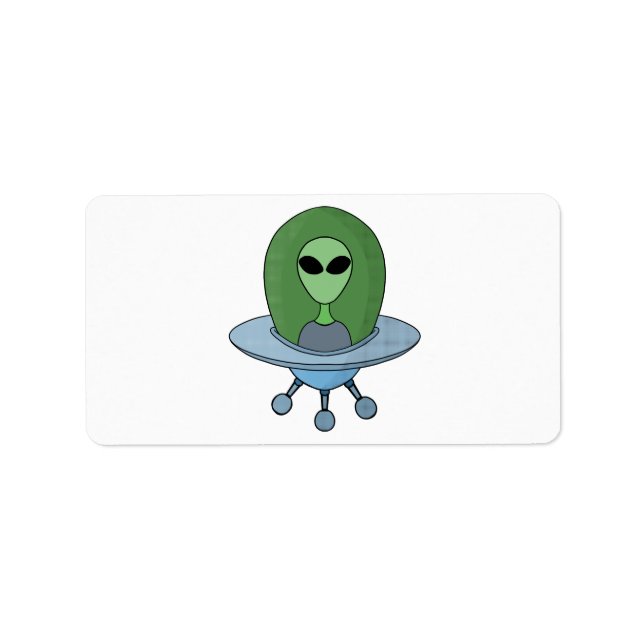 Alien in his little spaceship label (Front)