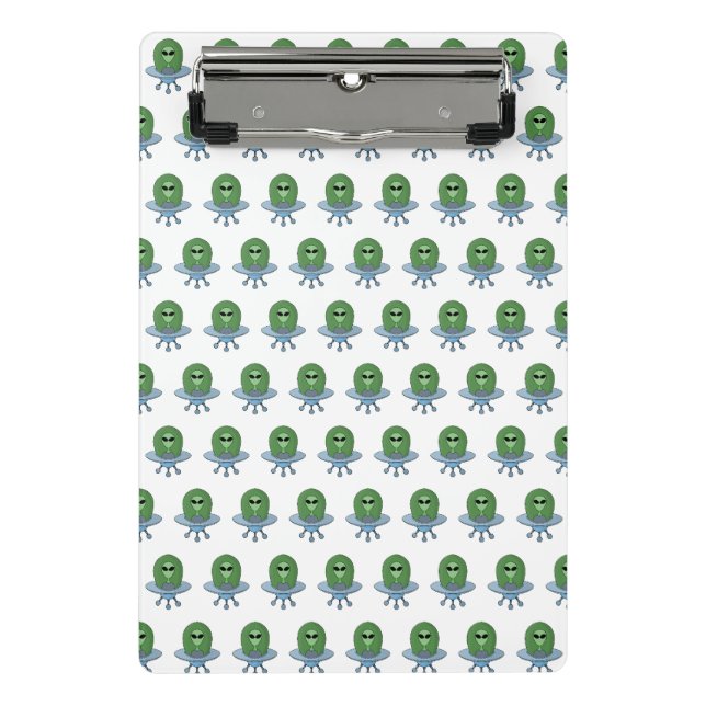Alien in his little spaceship mini clipboard (Front)