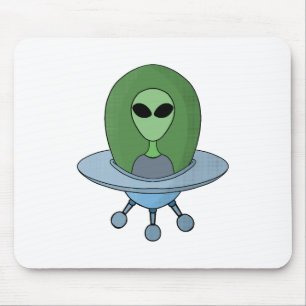 Alien in his little spaceship mouse mat