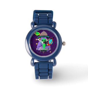 Alien In Outer Space fun Kids Personalised Watch